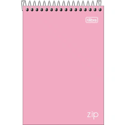 Caderneta Anotações 1/4 Cores 80 Fls Rosa Zip Tilibra