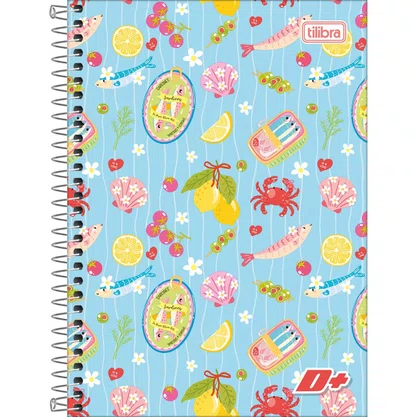 Caderno 1/4 Feminino 200 Folhas Azul D+ Tilibra