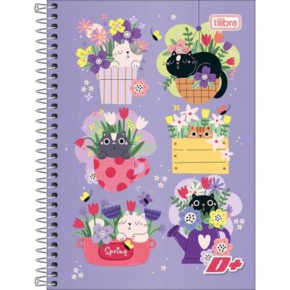 Caderno 1/4 Feminino 200 Folhas Lilás D+ Tilibra