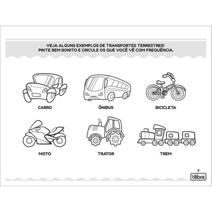 Caderno Atividades Meios De Transporte 20 Folhas Tilibra