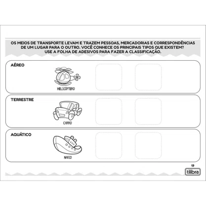 Caderno Atividades Meios De Transporte 20 Folhas Tilibra