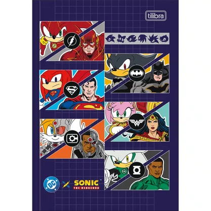 Caderno Brochura 1/4 Capa Dura 80 Folhas Colorido Sonic Tilibra