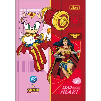 Caderno Brochura 1/4 Capa Dura 80 Folhas Rosa Amy Sonic Tilibra