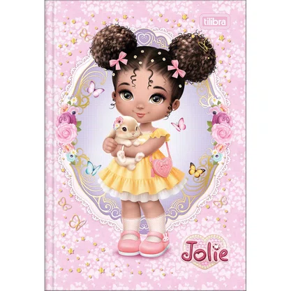 Caderno Brochura 1/4 Capa Dura 80 Folhas Rosa Jolie Tilibra