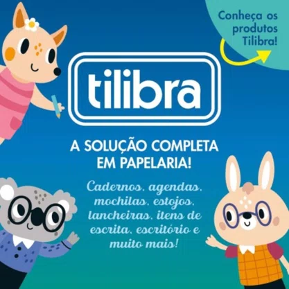Caderno Broch 1/4 Índice Alfabético 96fls Azul Tilibra