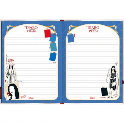 Caderno Brochura Colegial 160 Fls Preto O Diabo Veste Prada Tilibra
