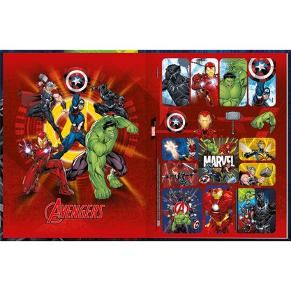 Caderno Broch Univ CD 80Fls Preto Avengers Tilibra