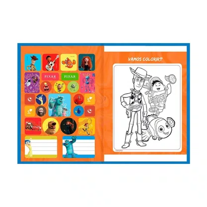 Caderno Brochura Universitário Capa Dura 80 Folhas Azul Merida Emoções Flik Pixar Animativa