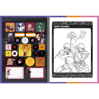 Caderno Brochura Universitário Capa Dura 80 folhas Preto Rikudou Sennin Naruto São Domingos