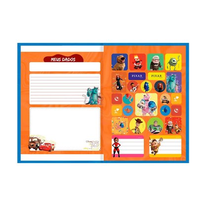 Caderno Brochura Universitário Capa Dura 80 Folhas Vermelho McQueen Mate UP Pixar Animativa