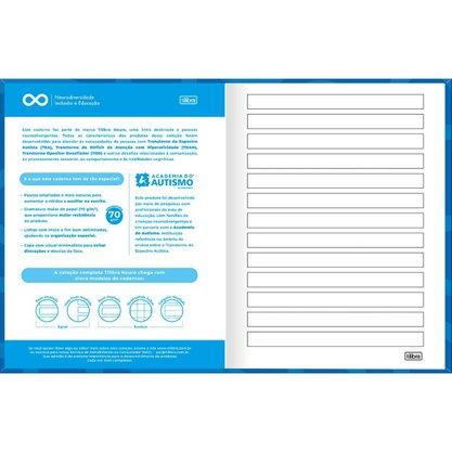 Caderno Broch Univ Pauta  80Fls Neurodiversidade Tilibra