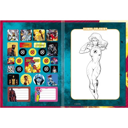 Caderno Brochurão Capa Dura 80 Fls Vermelho Jean Gray X-Men São Domingos