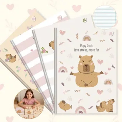 Caderno Broch CD Capivara Capycuties 80Fls Animativa