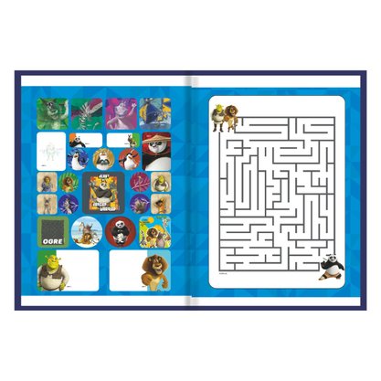 Caderno Brochurão Capa Dura DreamWorks Madagascar Verde 80 Fls Animativa