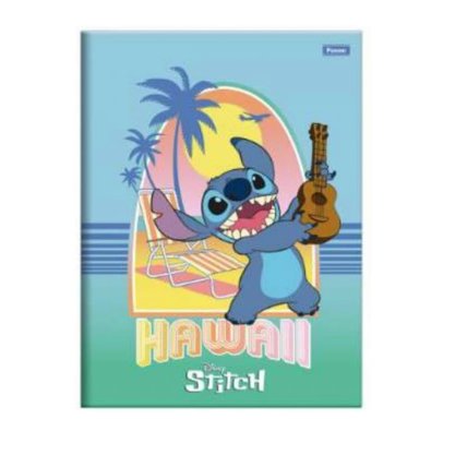 Caderno Brochurão Stitch Verde Hawaii 80 Fls Foroni