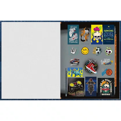 Caderno Brocurão Univ CD 80 Fls Azul Skate Show Tilibra