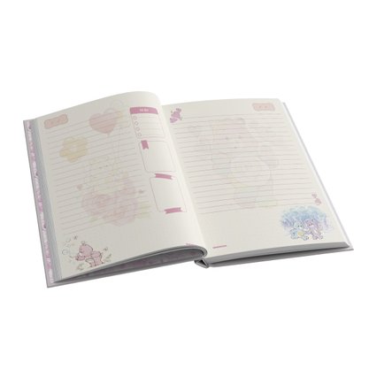 Caderno Capa Dura Colegial Ursinhos Carinhosos Branco Rosas 160 Fls Animativa