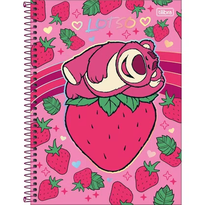 Caderno CD Univ 160 Fls Rosa Morangos Lotso Tilibra