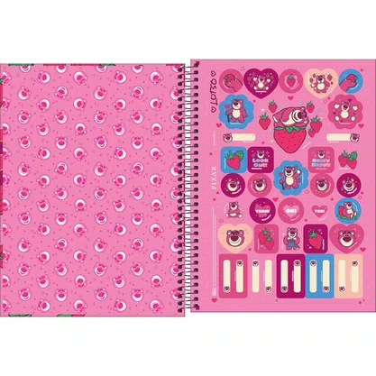 Caderno CD Univ 160 Fls Rosa Morangos Lotso Tilibra