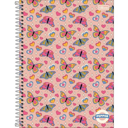 Caderno CD Univ Pepper 256Fls  Tilibra Borboleta