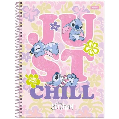 Caderno Capa Dura Univ Sortido Stitch 160fls Foroni