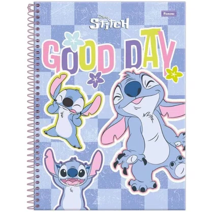 Caderno Capa Dura Univ Sortido Stitch 160fls Foroni