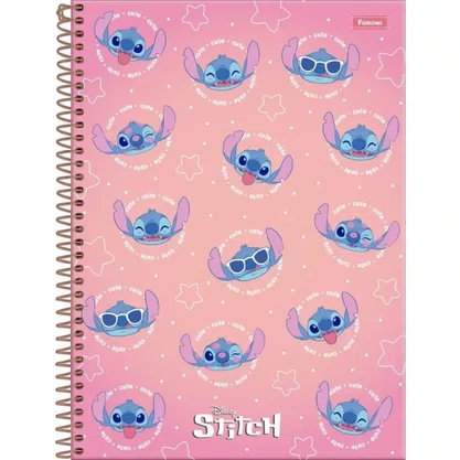 Caderno Capa Dura Univ Sortido Stitch 160fls Foroni