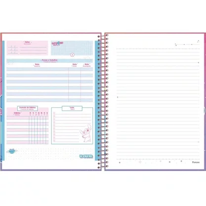 Caderno Capa Dura Univ Sortido Stitch 160fls Foroni