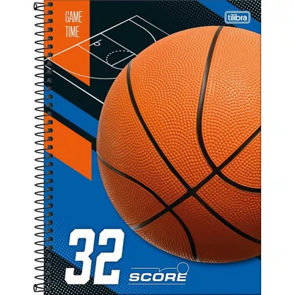 Caderno CD Universitário Azul Basquete Score 80 Folhas Tilibra