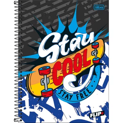 Caderno CD Universitário Skate Flip+ Masculino 200 Folhas Tilibra