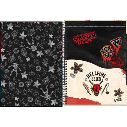 Caderno CD Univ Stranger Things Laranja 80 Fls Tilibra