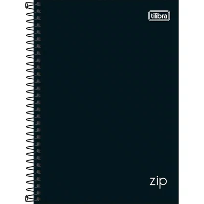 Caderno Colegial Capa Dura Preto 160 Fls Zip Tilibra