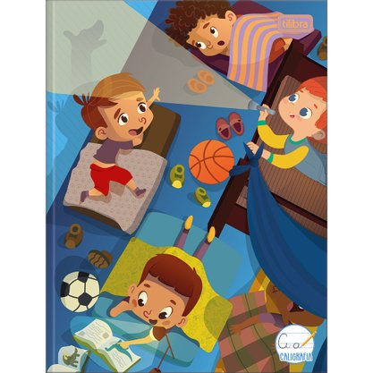 Caderno de Caligrafia Brochura Capa Dura 40 Fls Azul Quarto Sapeca Tilibra