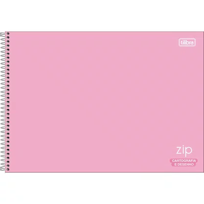 Caderno de Desenho Cores 80 Folhas Rosa Zip Tilibra