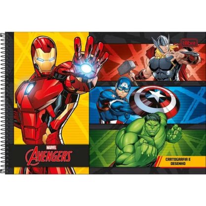 Caderno Desenho Esp CD 80Fls Personagens Avengers Tilibra