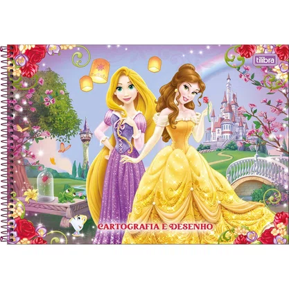 Caderno Desenho Esp CD 80Fls Bela Rapunzel Princesas Tilibra