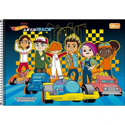 Caderno Desenho Esp CD 80Fls Hot Wheels Let's Race Tilibra