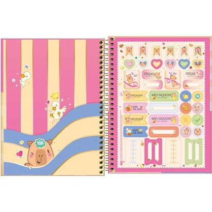 Caderno de Desenho Espiral Capa Dura 80 Folhas Colorido Capy Club Tilibra