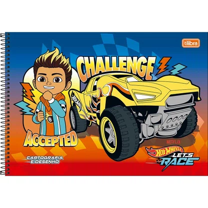 Caderno Desenho Esp CD 80Fls Hot Wheels Let's Race Tilibra