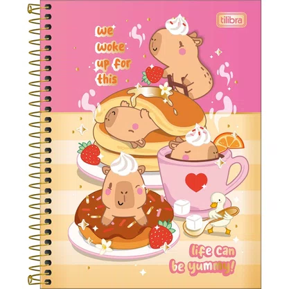 Caderno de Desenho Espiral Capa Dura 80 Folhas Rosa Capy Club Tilibra