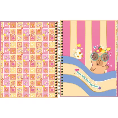 Caderno de Desenho Espiral Capa Dura 80 Folhas Rosa Capy Club Tilibra