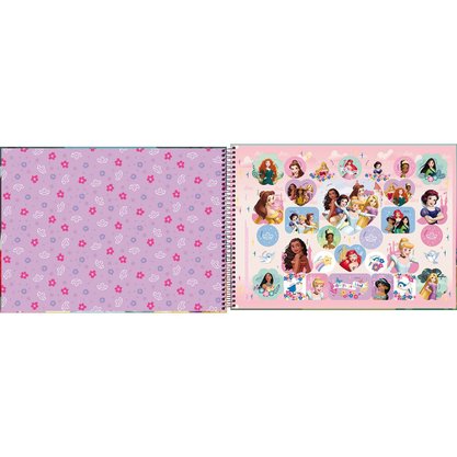 Caderno Desenho Esp CD 80 Fls Rosa Princesas Tilibra