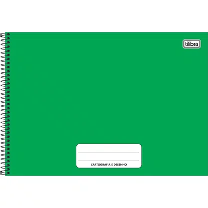Caderno de Desenho Espiral Capa Dura 80 Folhas Verde Pepper Tilibra