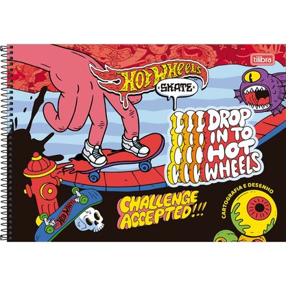 Caderno Desenho Esp CD 80Fls Vermelho HotWheels Tilibra