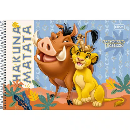 Caderno Desenho Esp CD S/ Margem 80Fls  Rei Leão Tilibra