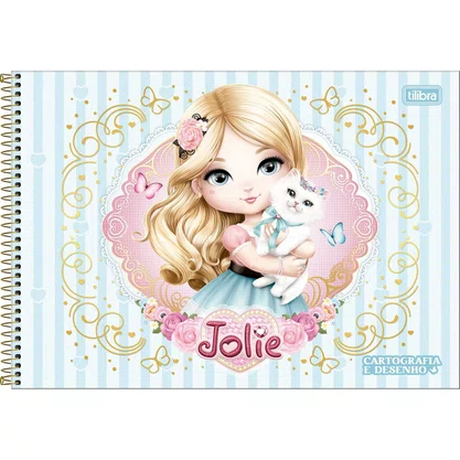 Caderno de Desenho Espiral Capa Dura S/ Margem 80fls Verde Jolie Tilibra