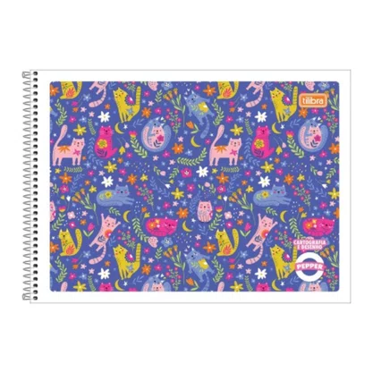 Caderno Desenho Esp Capa Flex 96Fls Sortido Pepper Tilibra