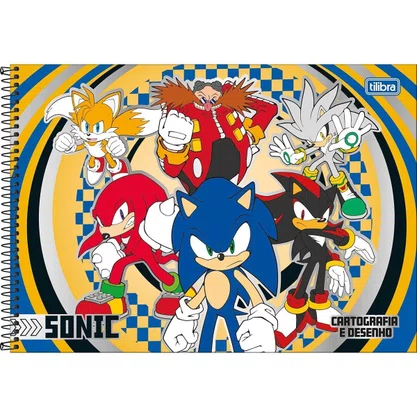 Caderno Desenho Sonic Personagens 80Fls Tilibra