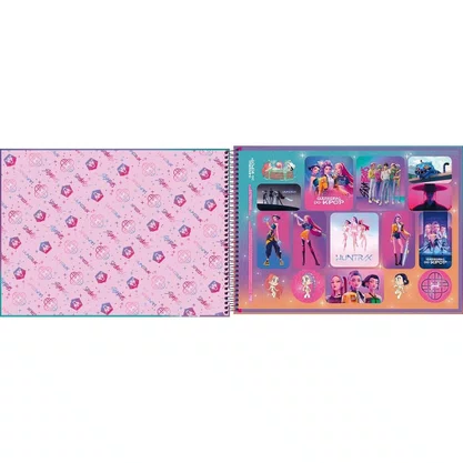 Caderno Desenho Tilibra Guerreiras K-Pop Meninas 80 Fls