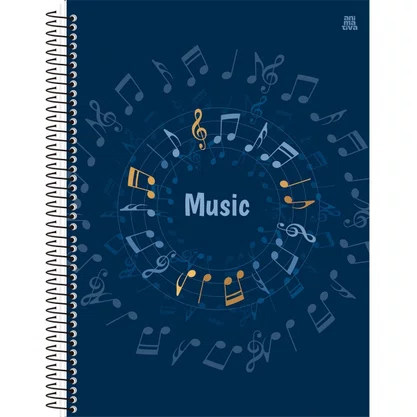Caderno de Música Espiral Univ CD 80fls Sortido Animativa